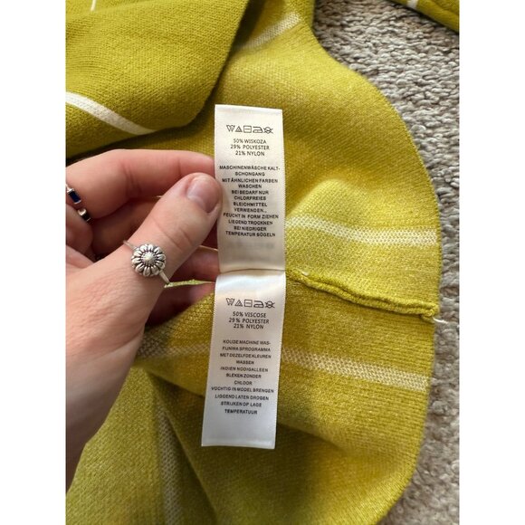 Cynthia Rowley Womens XS Olive & White Grid Turtleneck Sweater Soft - Picture 9 of 9